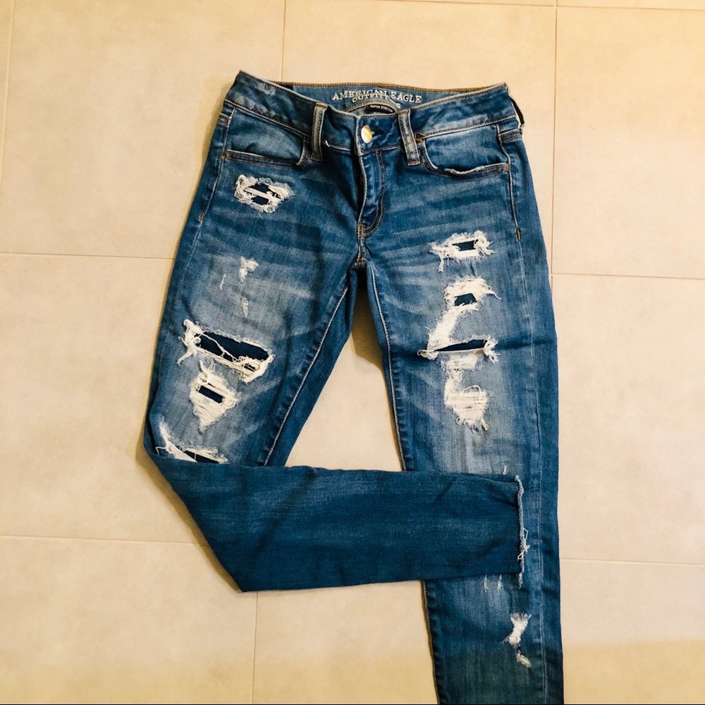 American Eagle SuperStretch Ripped Jeans